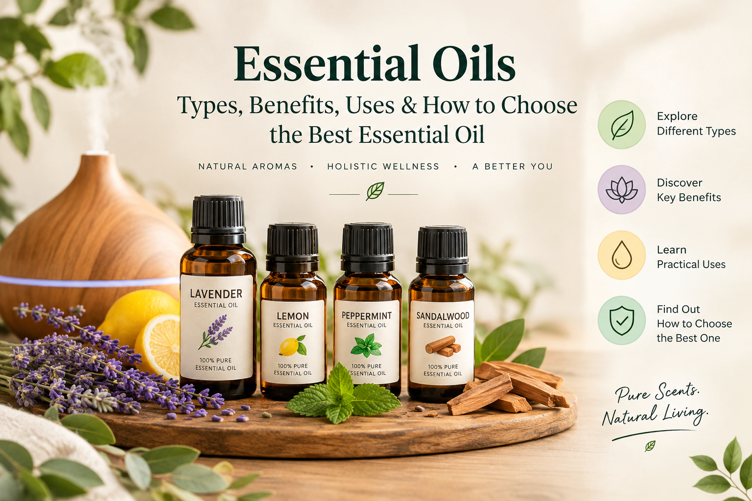 Essential Oils: Types, Benefits, Uses & How to Choose the Best Essential Oil