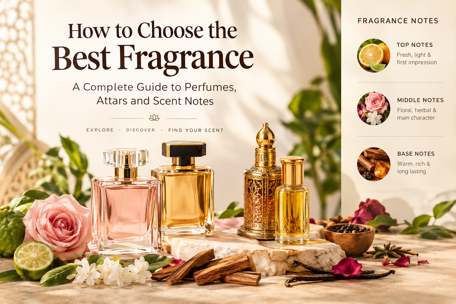 How to Choose the Best Fragrance: A Complete Guide to Perfumes, Attars and Scent Notes.